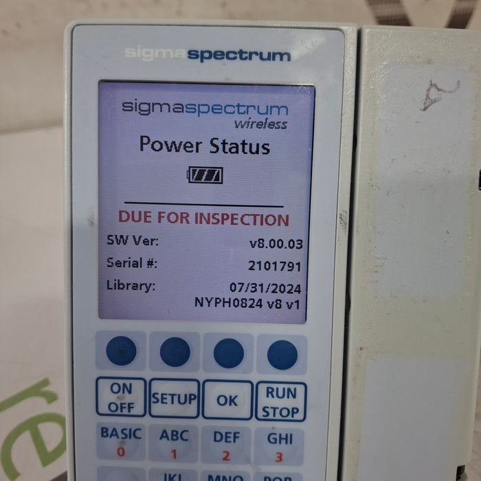Baxter Sigma Spectrum 8.00.03 w/o Battery Infusion Pump