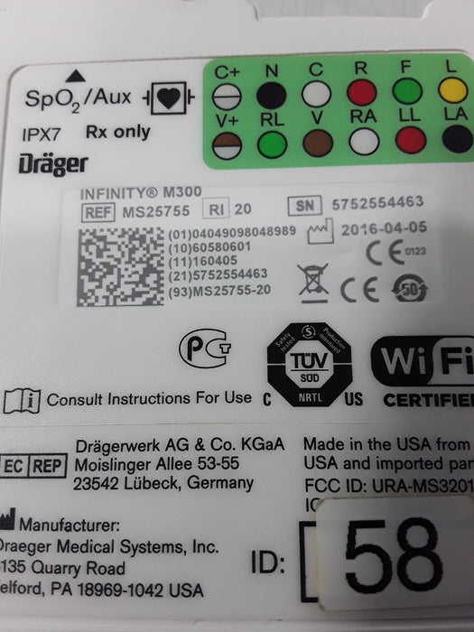Draeger Medical Infinity M300 Patient Monitor