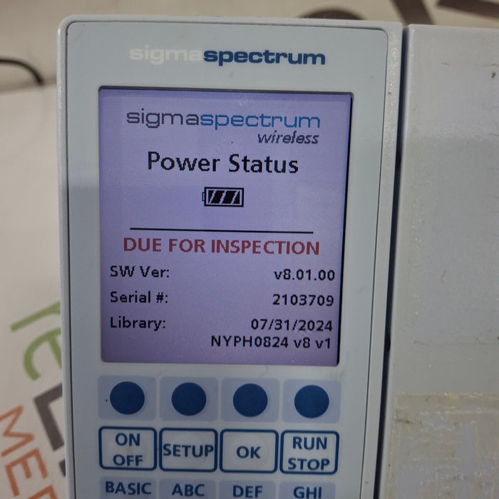 Baxter Sigma Spectrum 8.01.00 w/o Battery Infusion Pump