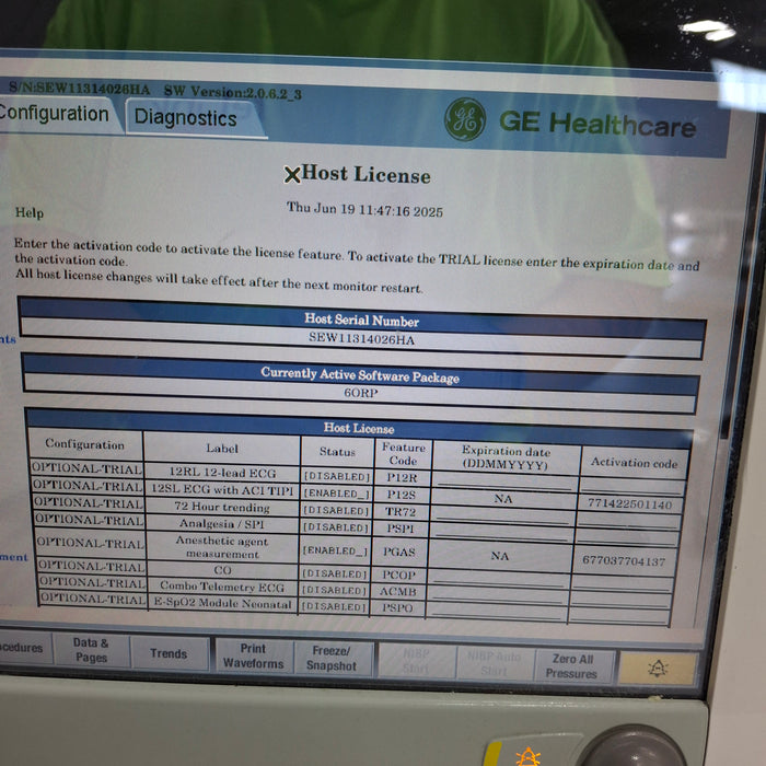 GE Healthcare Carescape B650 Anesthesia Care Patient Monitor