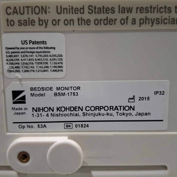 Nihon Kohden BSM-1753 Life Scope PT Transport Patient Monitor