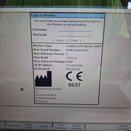 GE Healthcare GE Healthcare Carescape B650 Anesthesia Care Patient Monitor Patient Monitors reLink Medical