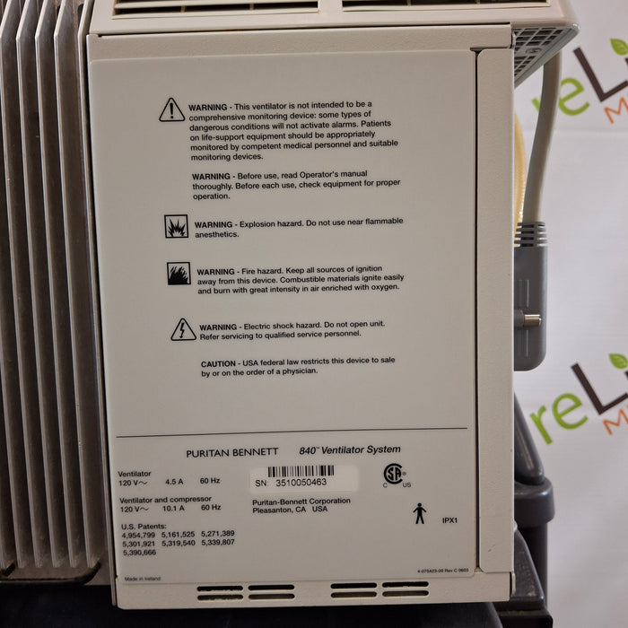 Puritan Bennett Puritan Bennett 840 Ventilator Respiratory reLink Medical