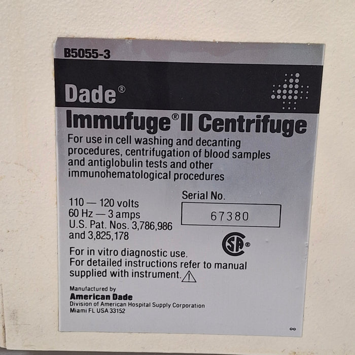 Baxter Baxter Immufuge II Centrifuge Centrifuges reLink Medical