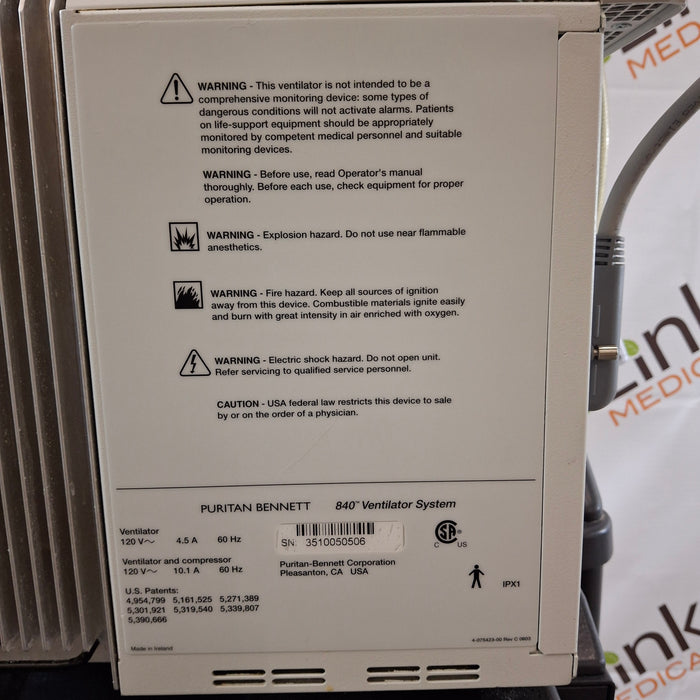 Puritan Bennett Puritan Bennett 840 Ventilator Respiratory reLink Medical