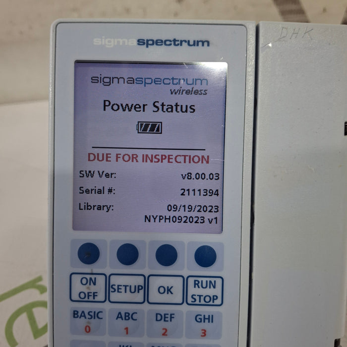 Baxter Sigma Spectrum 8.00.03 w/o Battery Infusion Pump