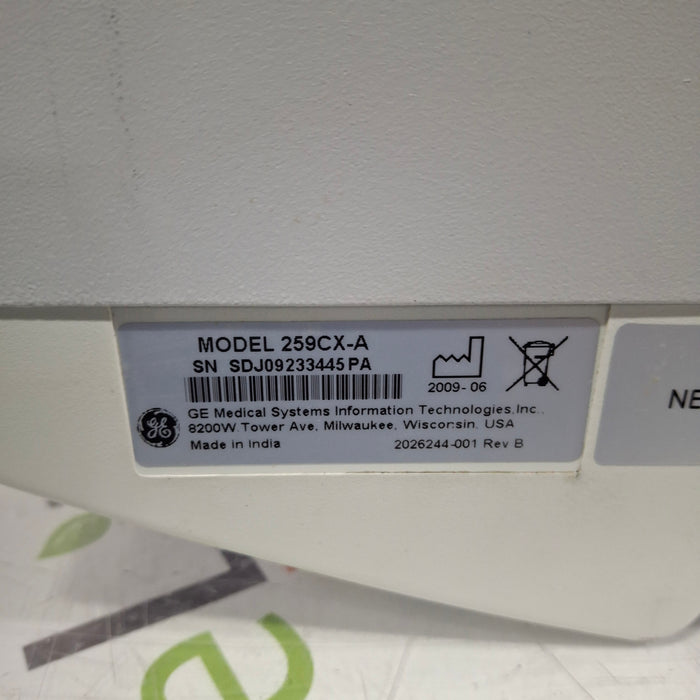 GE Healthcare Corometrics 250cx Series Model 259cx-a Fetal Monitor