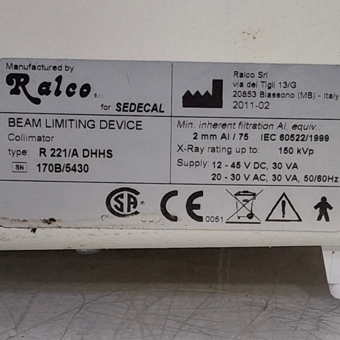 Sedecal Ralco R221/A DHHS Collimator