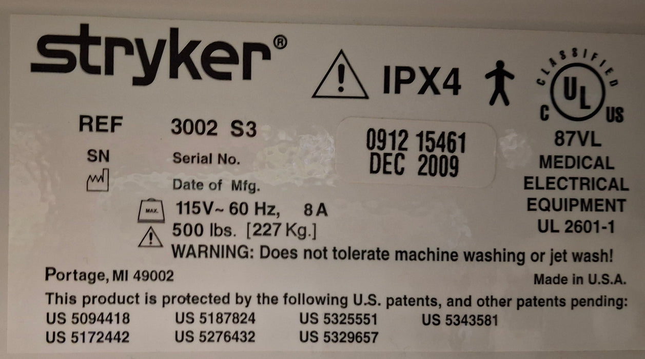 Stryker Secure III 3002 Hospital Bed