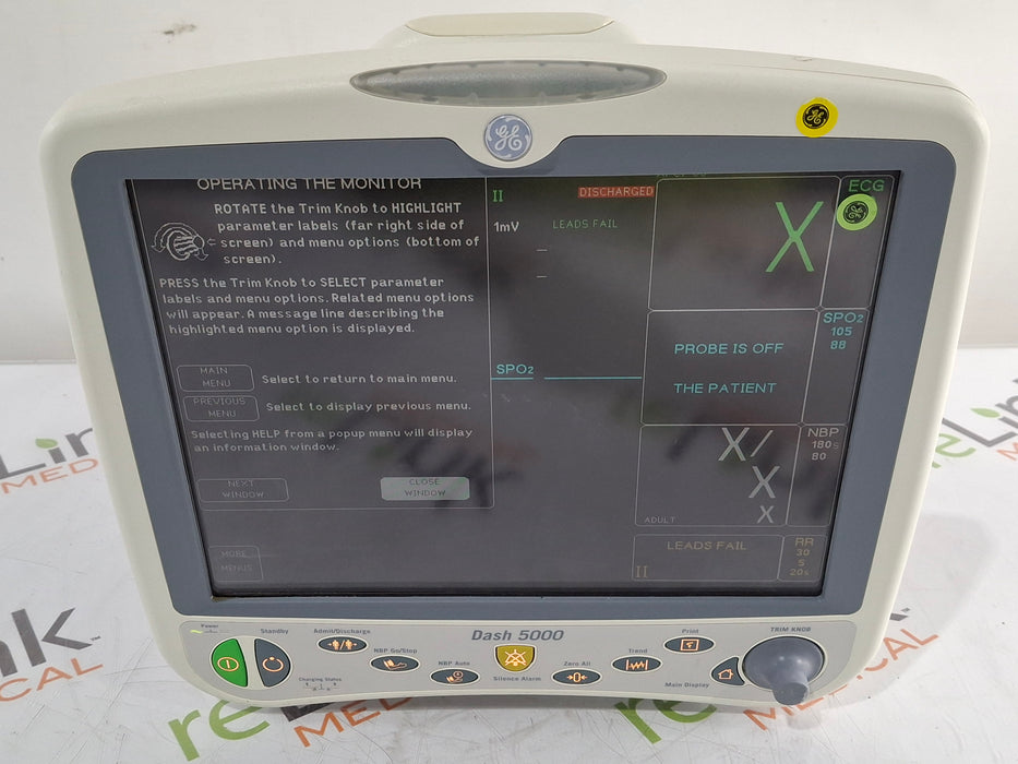 GE Healthcare GE Healthcare Dash 5000 - Masimo SpO2 Patient Monitor Patient Monitors reLink Medical