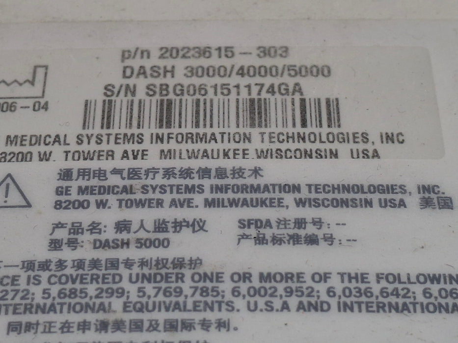 GE Healthcare GE Healthcare Dash 5000 - Masimo SpO2 Patient Monitor Patient Monitors reLink Medical