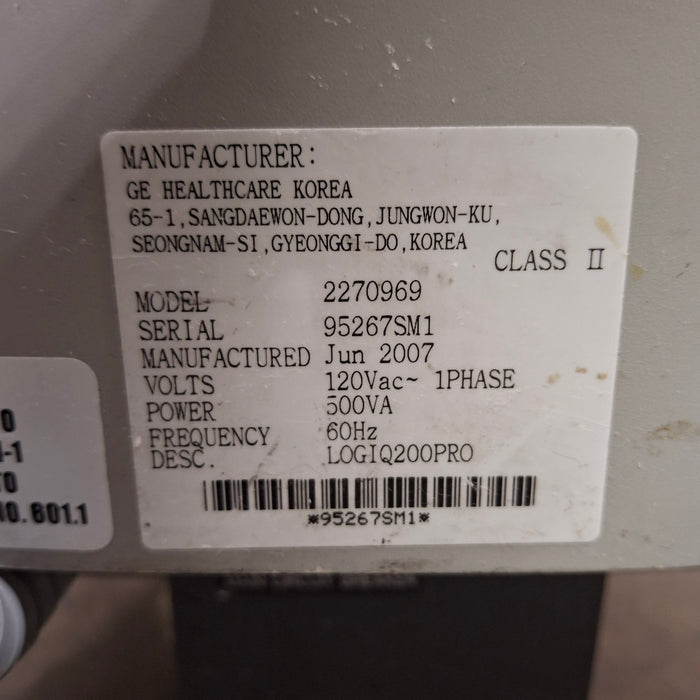 GE Healthcare Logiq 200 PRO Ultrasound