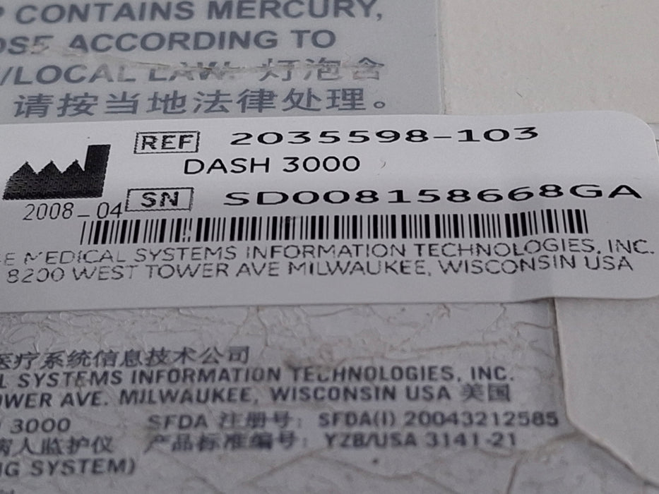 GE Healthcare GE Healthcare Dash 3000 - Masimo SpO2 Patient Monitor Patient Monitors reLink Medical