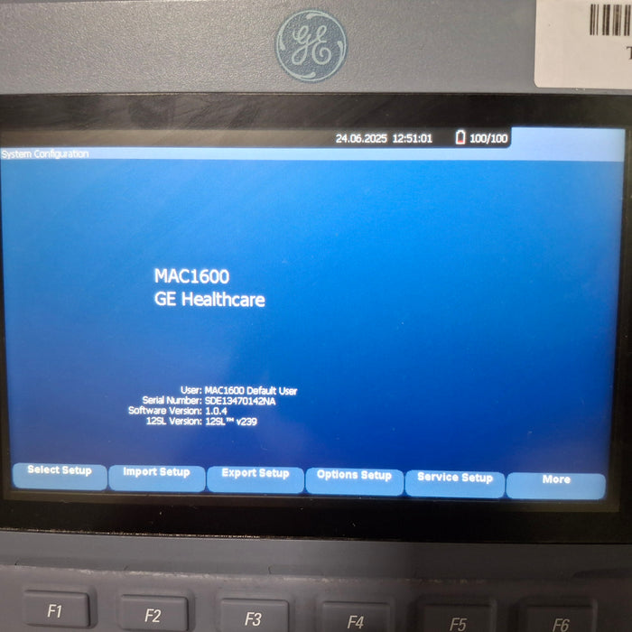 GE Healthcare GE Healthcare MAC 1600 ECG Cardiology reLink Medical