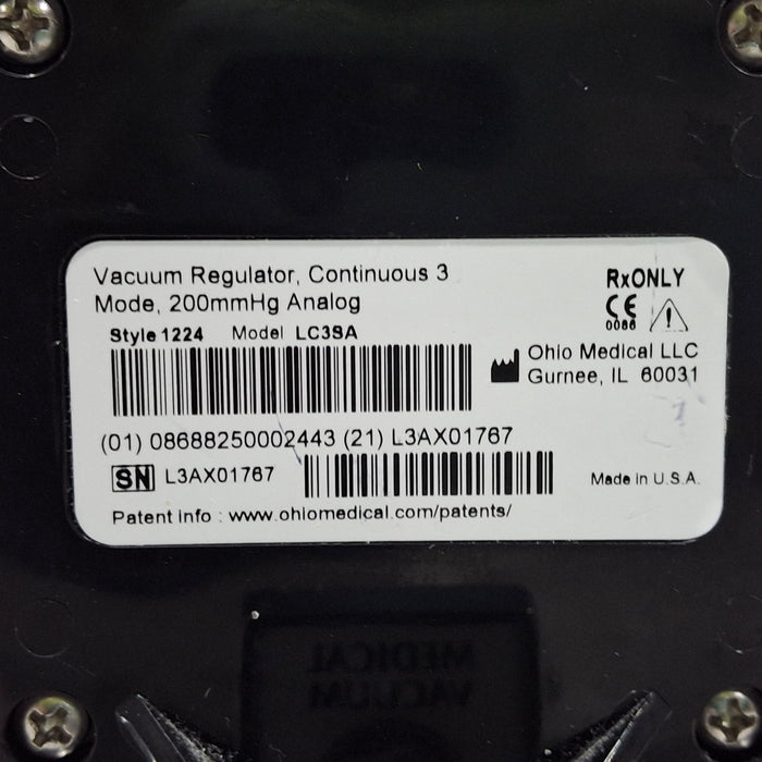 Ohmeda Medical Continuous Vacuum Regulator