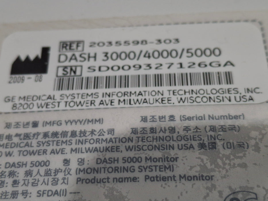GE Healthcare GE Healthcare Dash 5000 - Masimo SpO2 Patient Monitor Patient Monitors reLink Medical