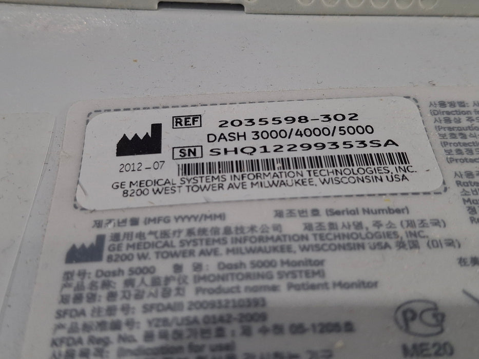 GE Healthcare GE Healthcare Dash 5000 - Masimo SpO2 Patient Monitor Patient Monitors reLink Medical