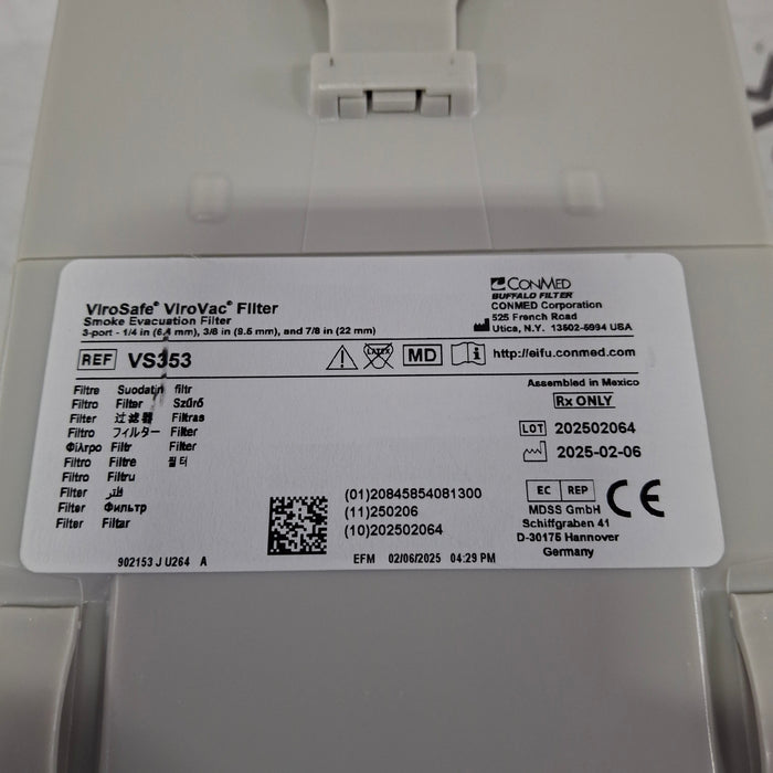 Buffalo Filter Buffalo Filter ViroVac Smoke Evacuation System Surgical Equipment reLink Medical