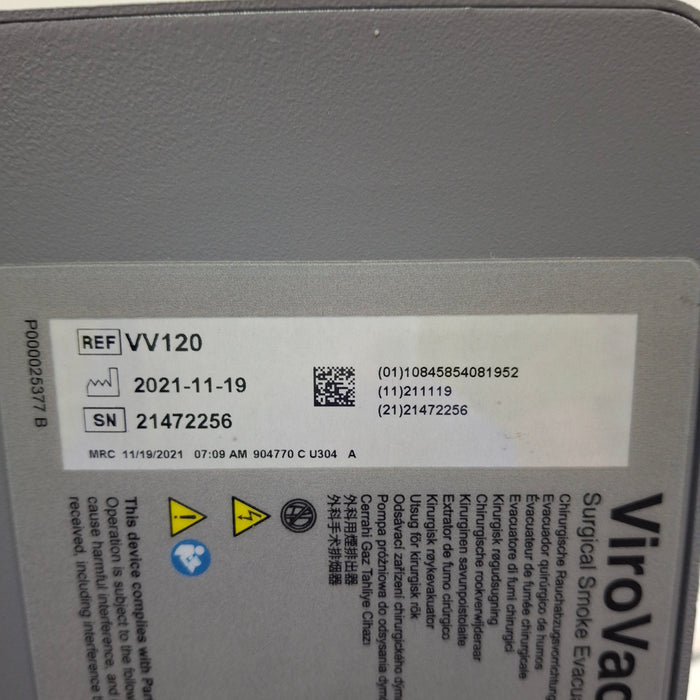 Buffalo Filter Buffalo Filter ViroVac Smoke Evacuation System Surgical Equipment reLink Medical