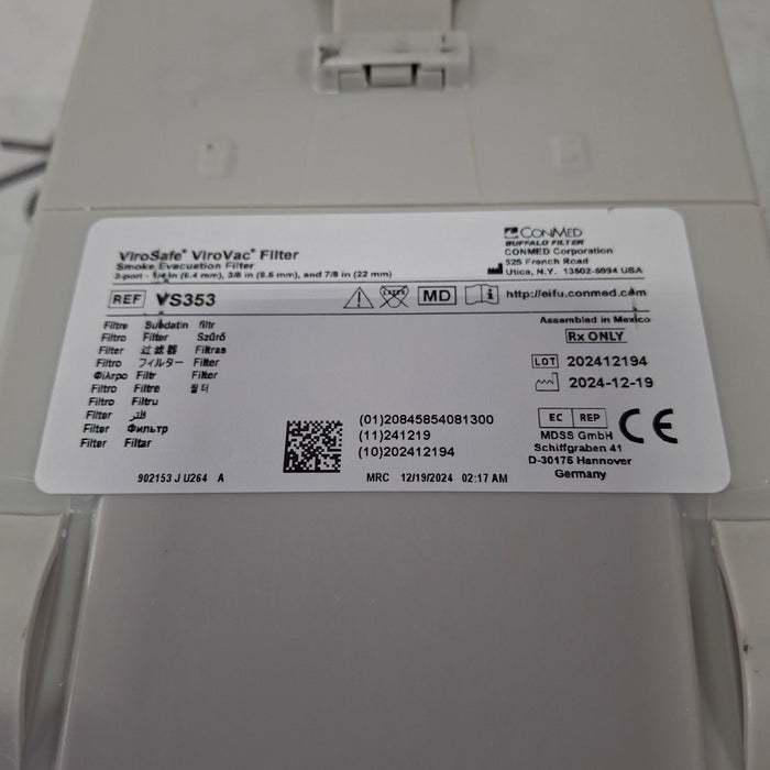 Buffalo Filter Buffalo Filter ViroVac Smoke Evacuation System Surgical Equipment reLink Medical