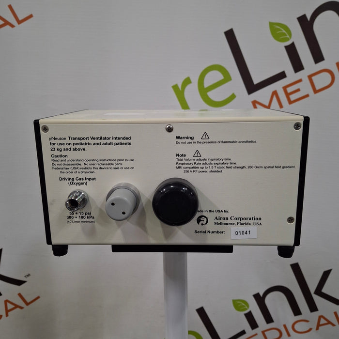 Airon Corp Airon Corp pNeuton Pneumatic Transport Ventilator Respiratory reLink Medical