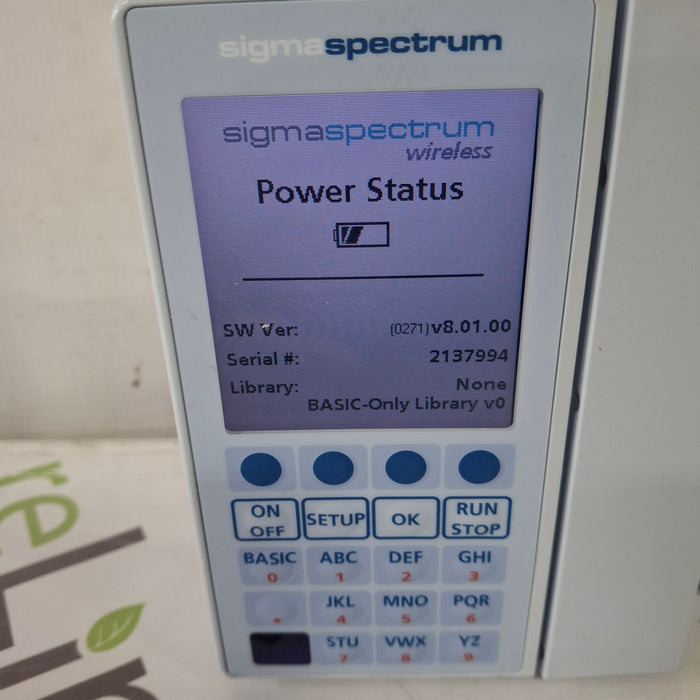 Baxter Sigma Spectrum 8.01.00 w/o Battery Infusion Pump