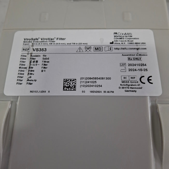 Buffalo Filter Buffalo Filter ViroVac Smoke Evacuation System Surgical Equipment reLink Medical