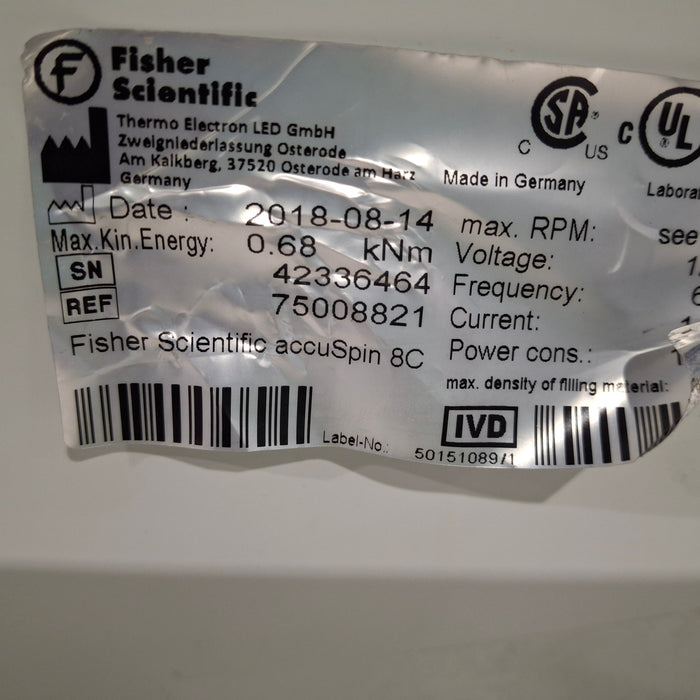 Fisher Scientific Fisher Scientific accuSpin 8C Clinical Centrifuge Centrifuges reLink Medical