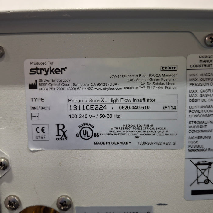 Stryker Stryker 620-040-610 Pneumo Sure XL High Flow Insufflator Rigid Endoscopy reLink Medical