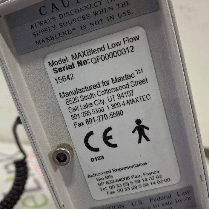 Maxtec, Inc. Maxtec, Inc. MAXBlend Low Flow Air/Oxygen Blender Respiratory reLink Medical