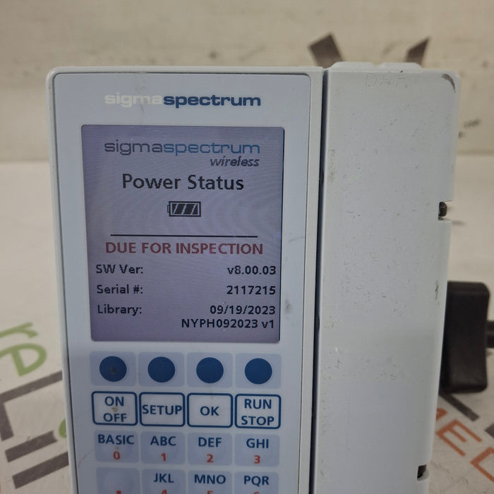 Baxter Sigma Spectrum 8.00.03 w/o Battery Infusion Pump