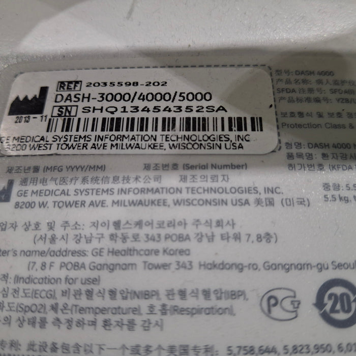 GE Healthcare GE Healthcare Dash 4000 - Masimo SpO2 Patient Monitor Patient Monitors reLink Medical