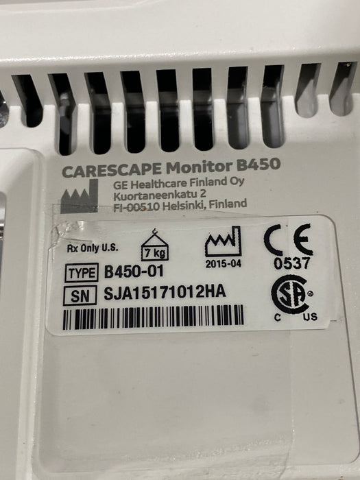 GE Healthcare Carescape B450 Patient Monitor