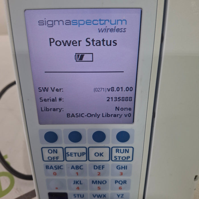 Baxter Sigma Spectrum 8.01.00 w/o Battery Infusion Pump