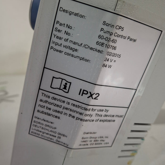 Sorin Group USA, Inc. Sorin Group USA, Inc. CP5 Pump Control Panel Perfusion reLink Medical