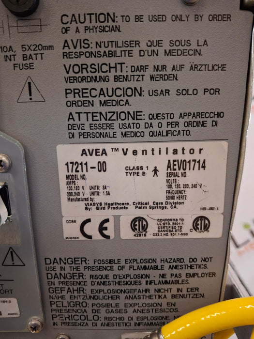 CareFusion CareFusion Avea Ventilator Respiratory reLink Medical