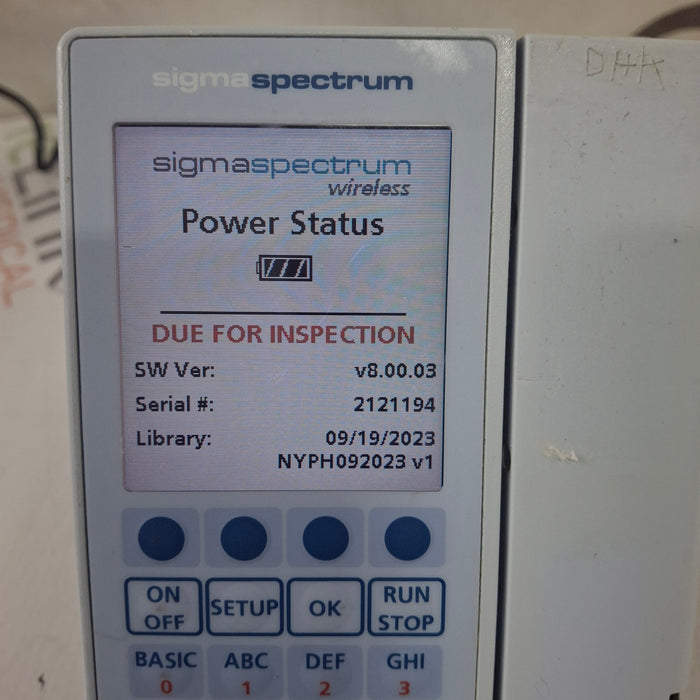 Baxter Sigma Spectrum 8.00.03 w/o Battery Infusion Pump
