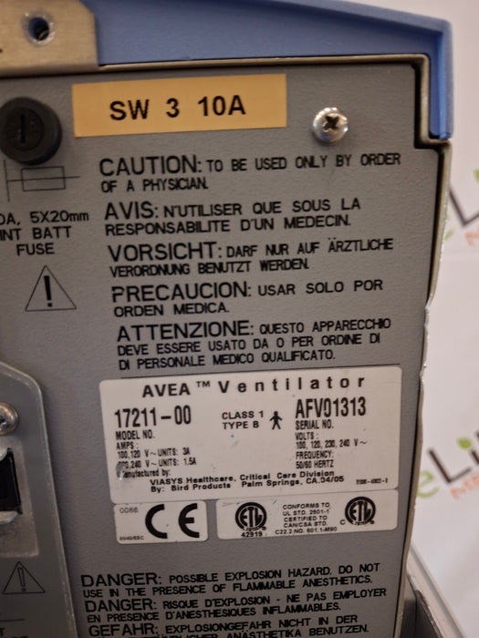 CareFusion CareFusion Avea Ventilator Respiratory reLink Medical