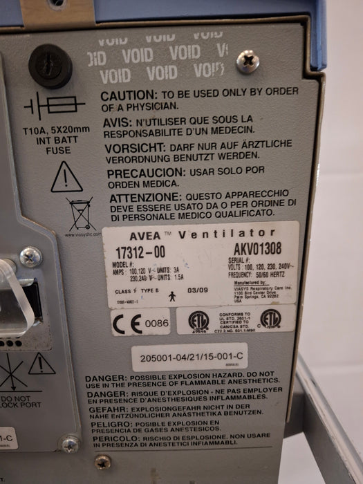 CareFusion CareFusion Avea Ventilator Respiratory reLink Medical