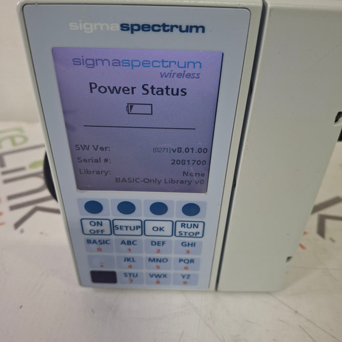 Baxter Baxter Sigma Spectrum 8.01.00 with A/B/G/N Battery Infusion Pump Infusion Pump reLink Medical