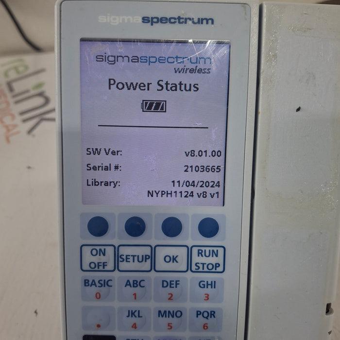 Baxter Sigma Spectrum 8.01.00 w/o Battery Infusion Pump