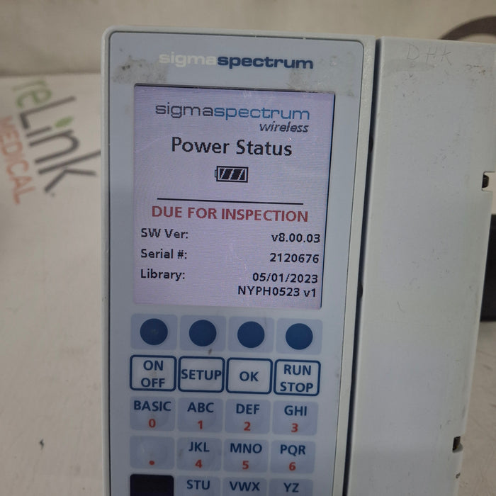 Baxter Sigma Spectrum 8.00.03 w/o Battery Infusion Pump