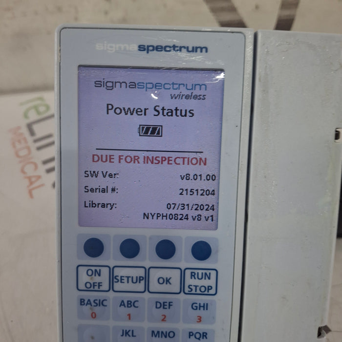Baxter Sigma Spectrum 8.01.00 w/o Battery Infusion Pump