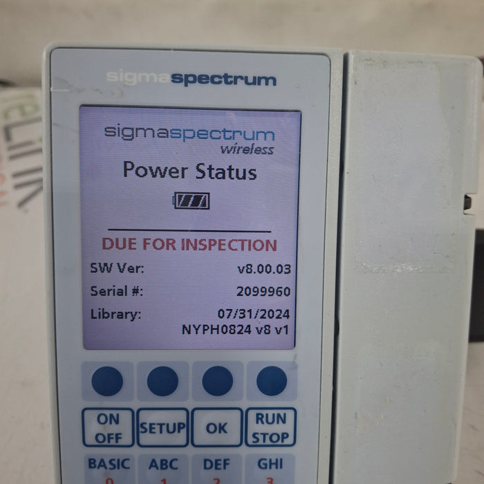 Baxter Sigma Spectrum 8.00.03 w/o Battery Infusion Pump