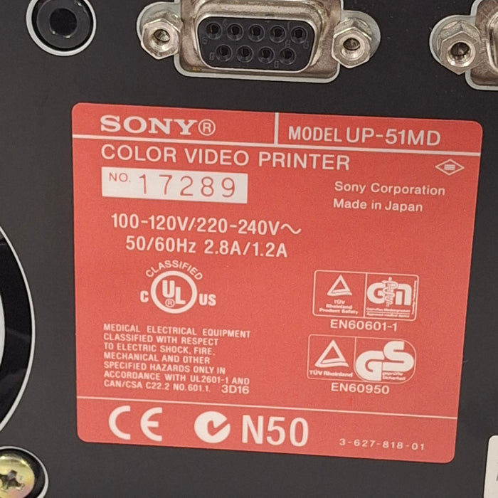Sony Sony UP-51MD Color Video Printer Computers Tablets & Networking reLink Medical