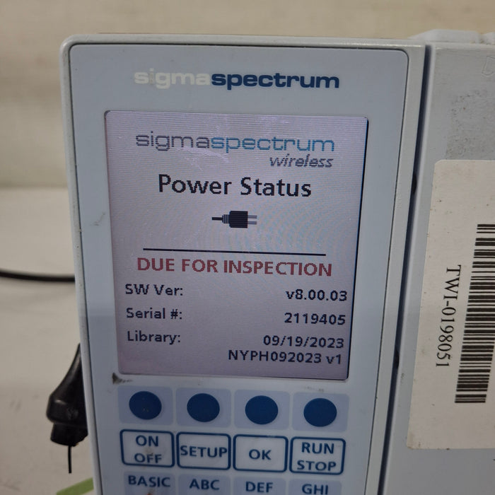 Baxter Sigma Spectrum 8.00.03 w/o Battery Infusion Pump