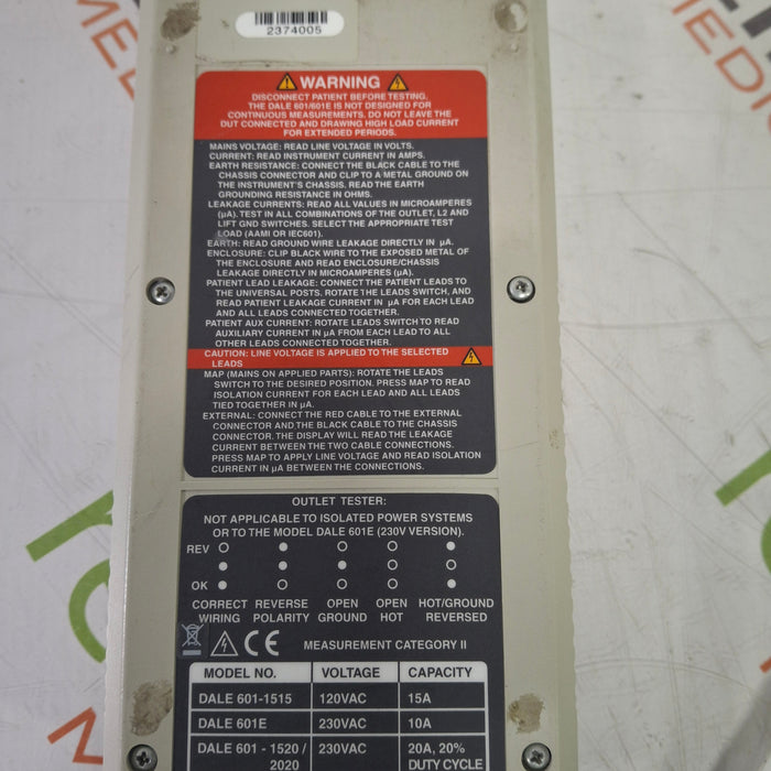 Dale Technology Dale Technology Dale 601 Safety Analyzer Test Equipment reLink Medical