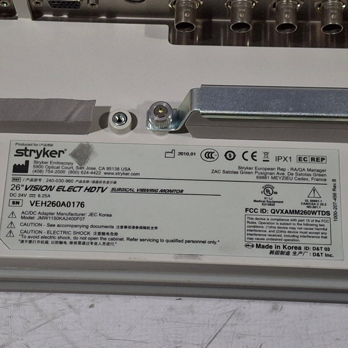 Stryker Stryker 26" Vision Elect HD Flat Panel Monitor Rigid Endoscopy reLink Medical