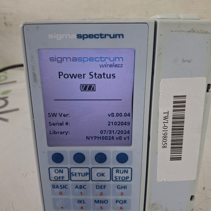 Baxter Sigma Spectrum 8.00.04 w/o Battery Infusion Pump