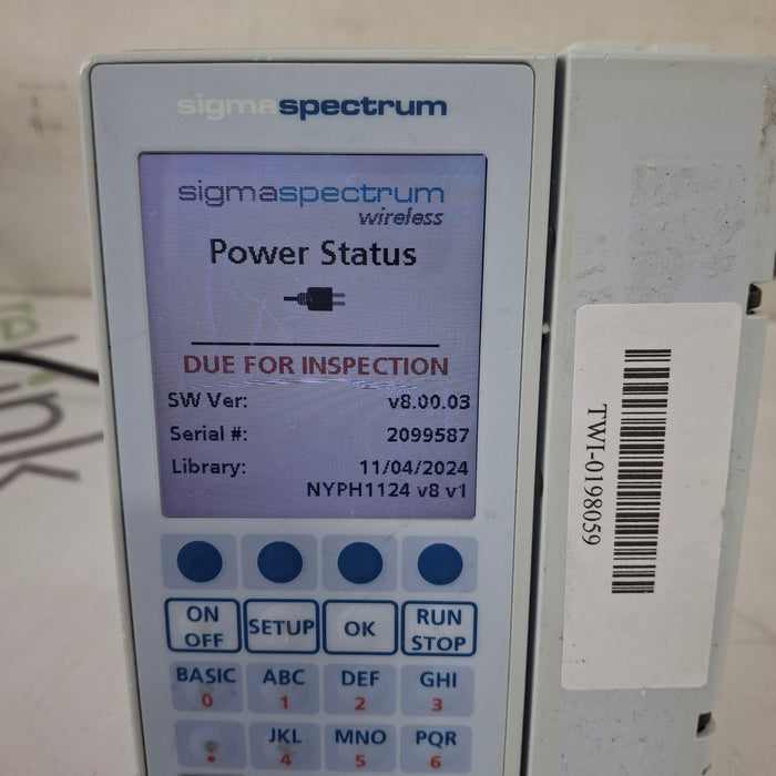 Baxter Sigma Spectrum 8.00.03 w/o Battery Infusion Pump